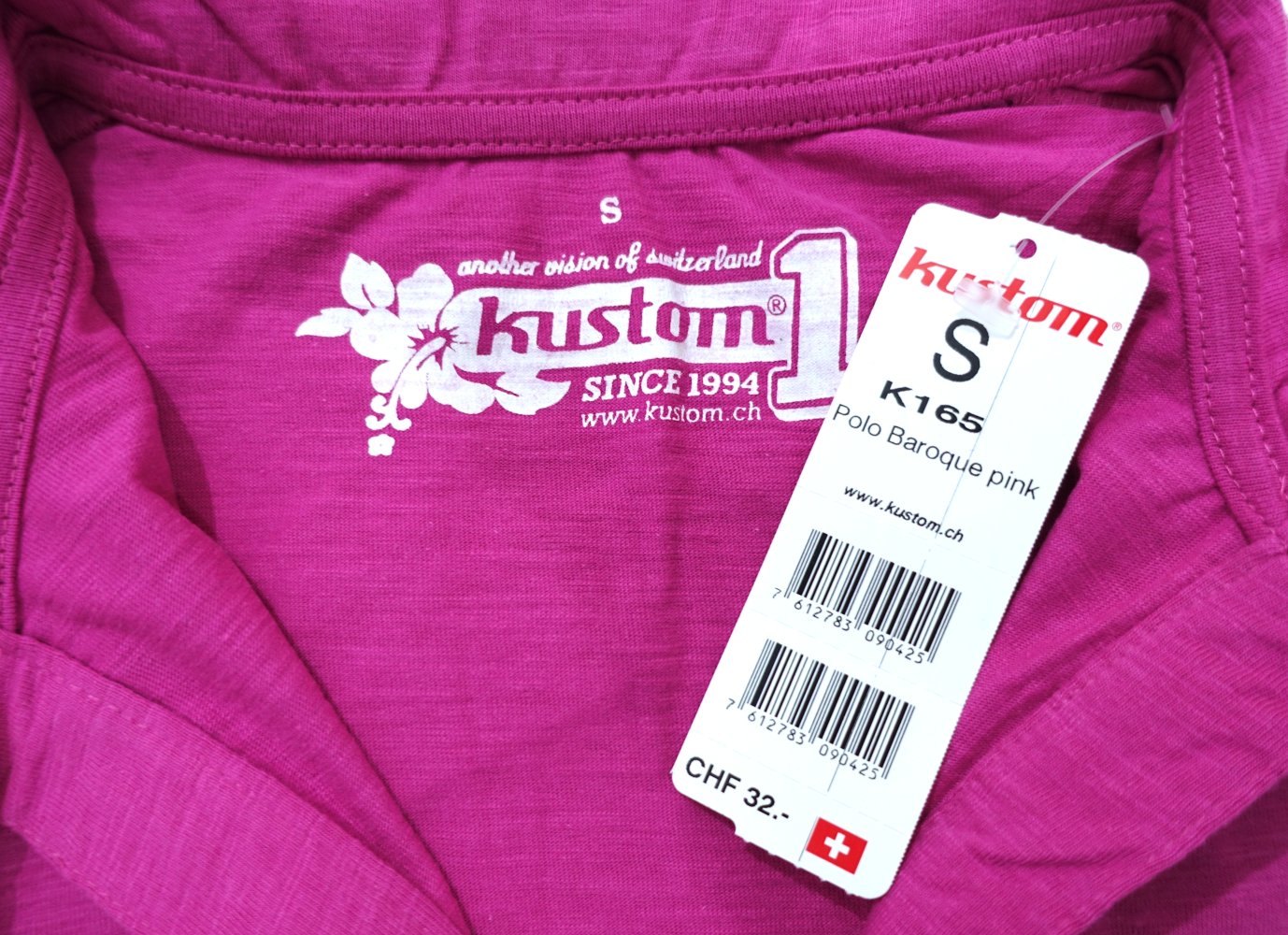 Kustom | Switcher Poloshirt, Bio-Baumwolle, pink, Größe S ✮NEU✮