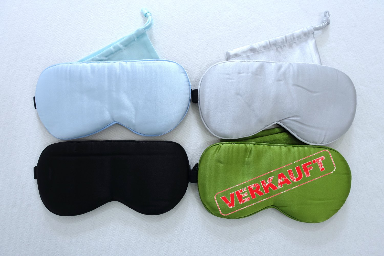 3x Schlafmaske aus Seide (schwarz, grau, blau) ✮NEU✮
