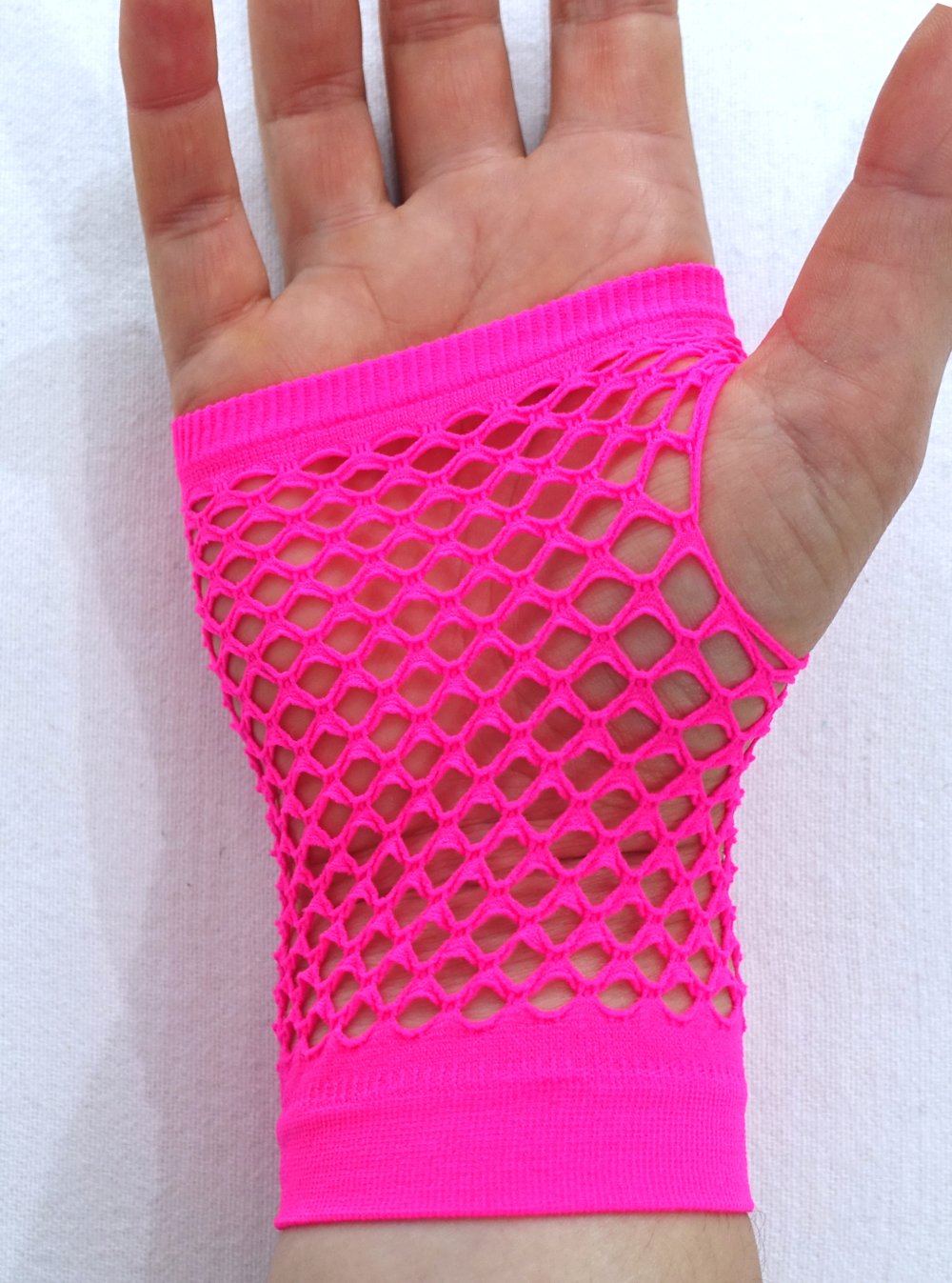 1 Paar fingerlose Netzhandschuhe, pink, neon ✮NEU✮
