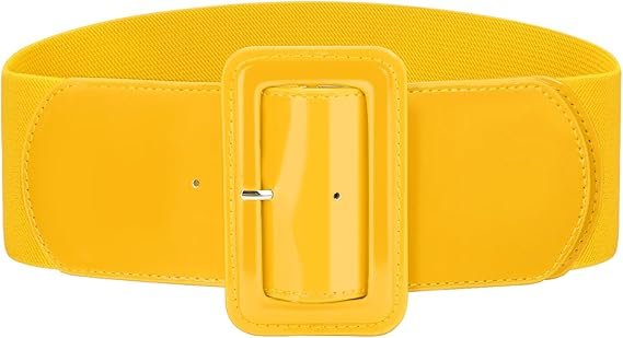 Elastischer Taillengürtel im Retro-Design, Lackleder, gelb ✮NEU✮