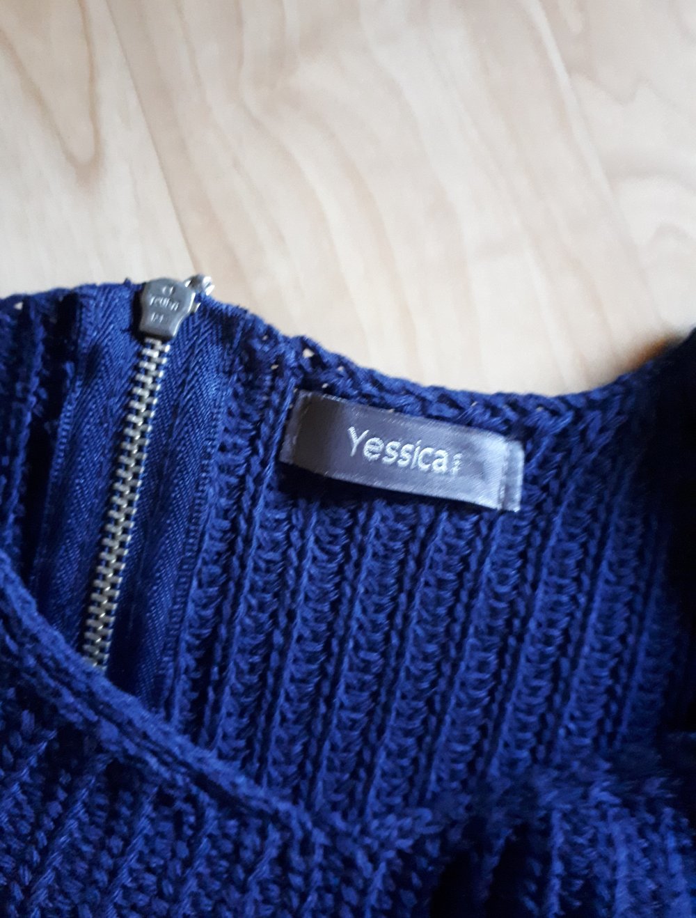 Blauer Pullover in Größe S M 36 38 von C&A Yessica dunkelblau mit Reißverschluss