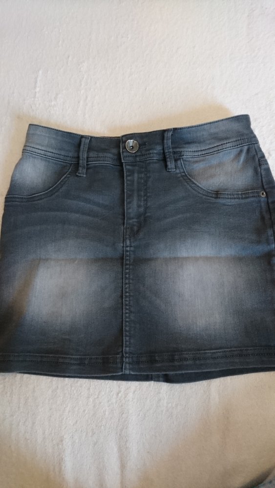 Jeans Minirock Stretch Used Look verwaschen Gr. S
