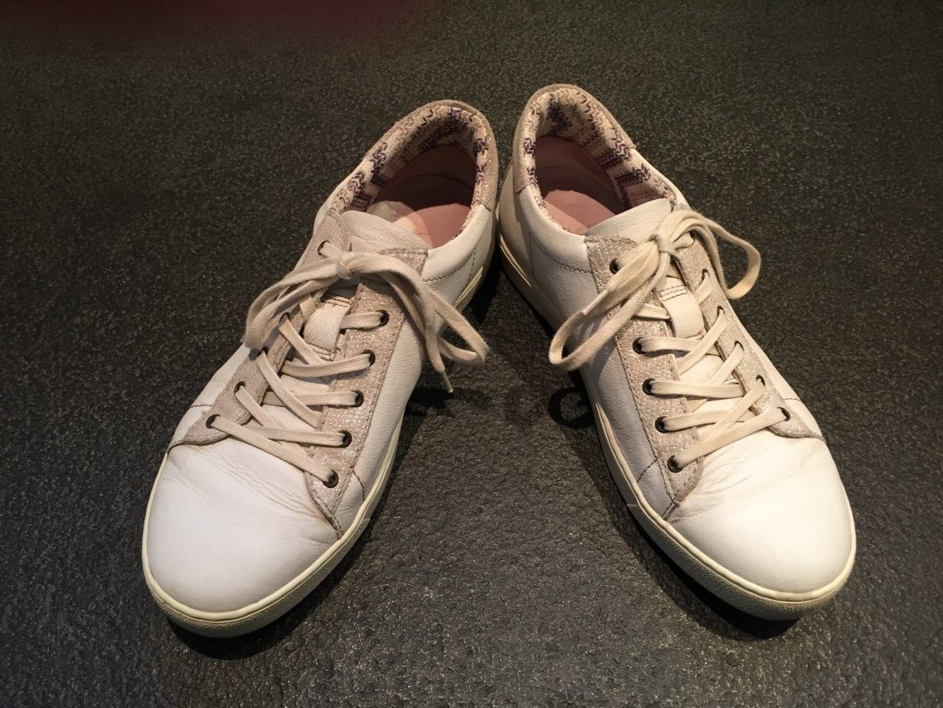 Sneaker Leder weiß, Gr. 39