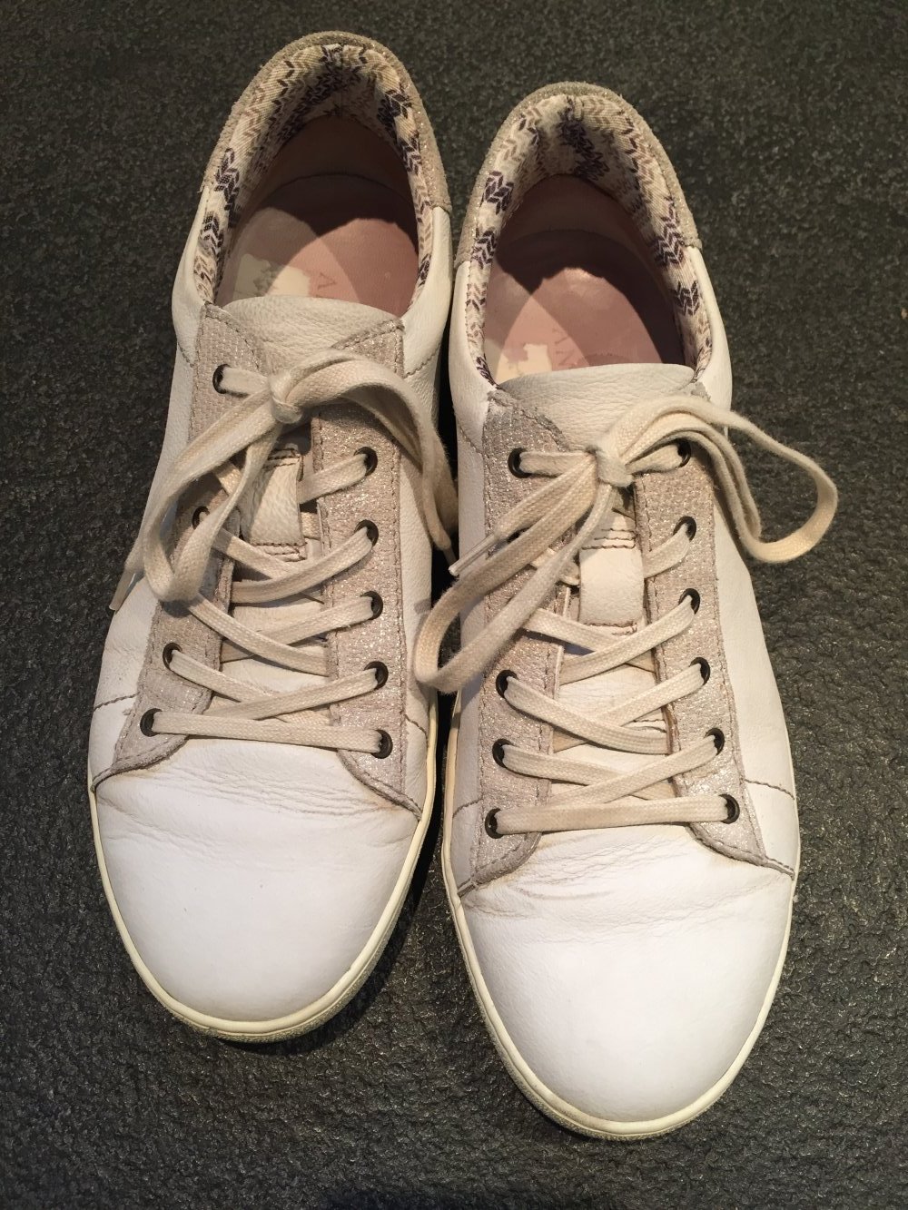 Sneaker Leder weiß, Gr. 39