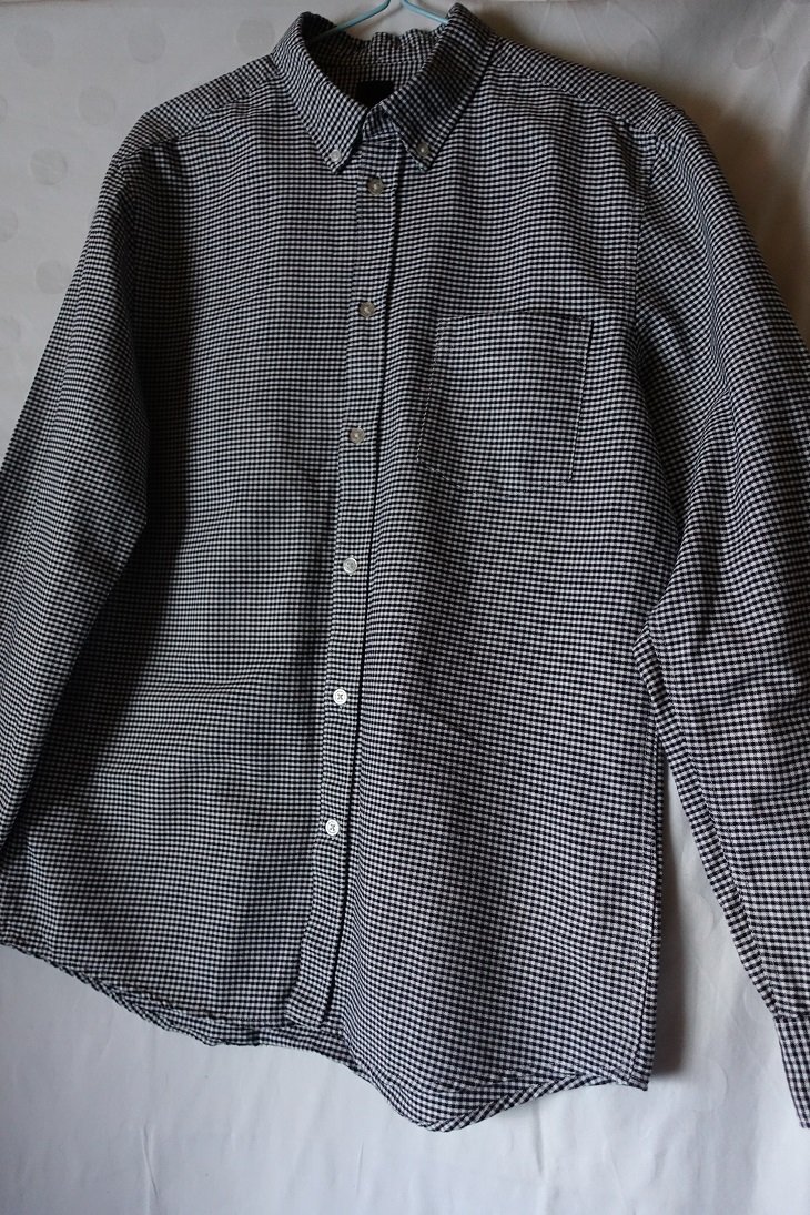 H&M Herren Hemd Regular Fit Gr.M/39 schwarz weiß karo 