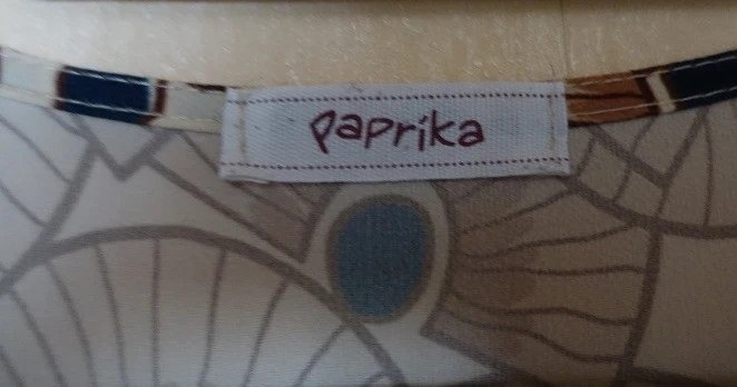 Paprika Damen Marken Sommer Stufen- Kleid Gr.44 braun beige gepunktet