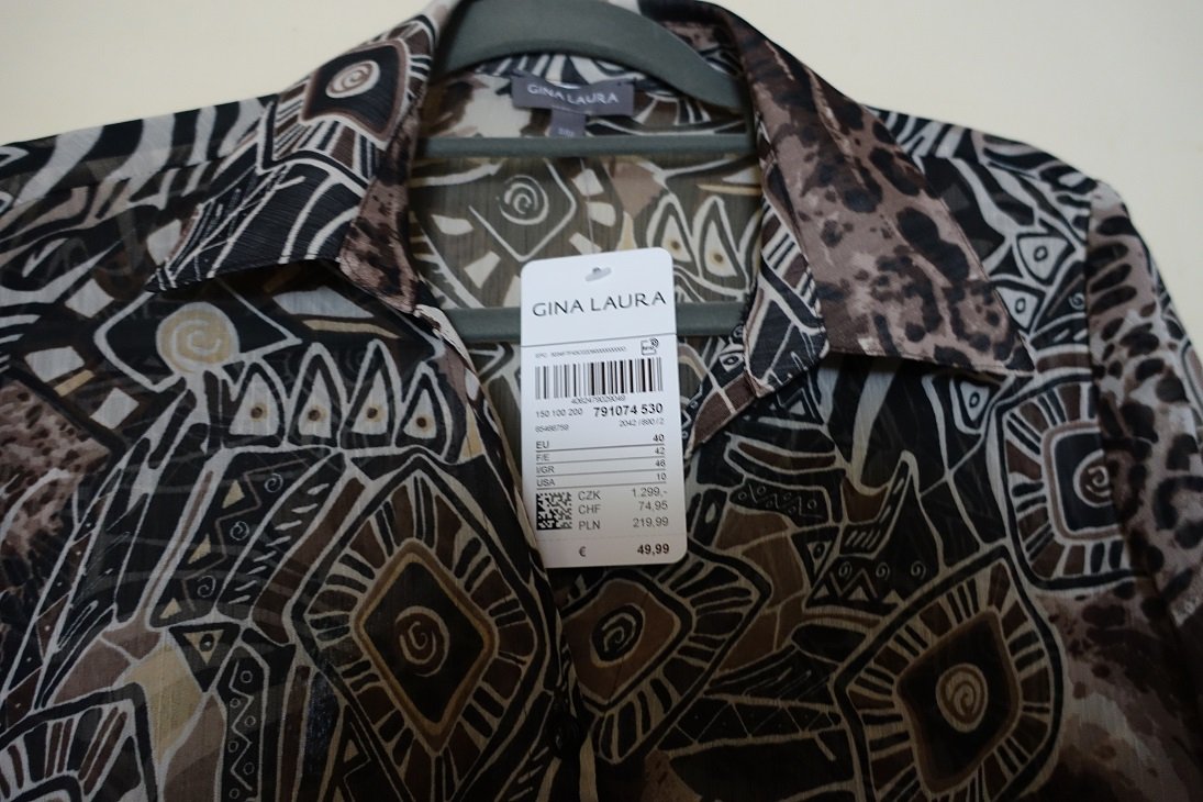 Gina Laura Damen Marken Bluse Gr.40 braun gemustert Neu m. Etik.