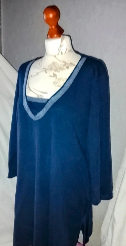 Ulla Popken Pure Damen Marken Sweatshirt Tunika Gr.48 blau