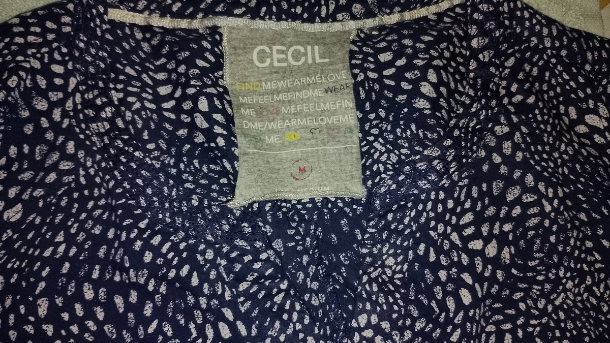Cecil Damen BW Marken Shirt Gr.M 42 blau Punkte