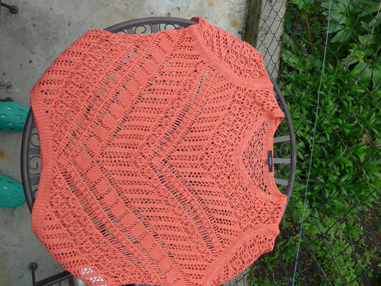 Super schicker Häckelpulli  Gr. 48 in einem schönen orange von Bonita zum Drüberziehen