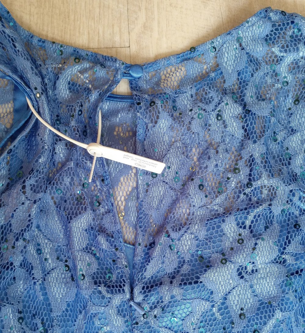 Kleid lavendel blau 40 chic festliches Kleid Cocktailkleid Abiball Sommerkleid himmelblau Einteiler