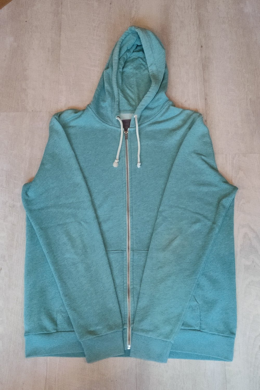 Kapuzenjacke vintage Hoodie Reißverschluss unisex L grün faded mint hellgrün türkis verblasst