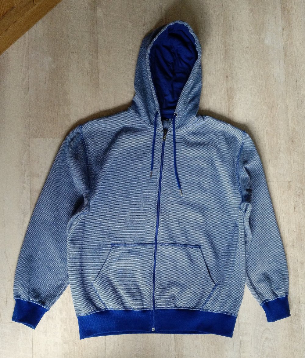 Kapuzenjacke Hoodie Reißverschluss unisex XXL blau liniert selten Pulse