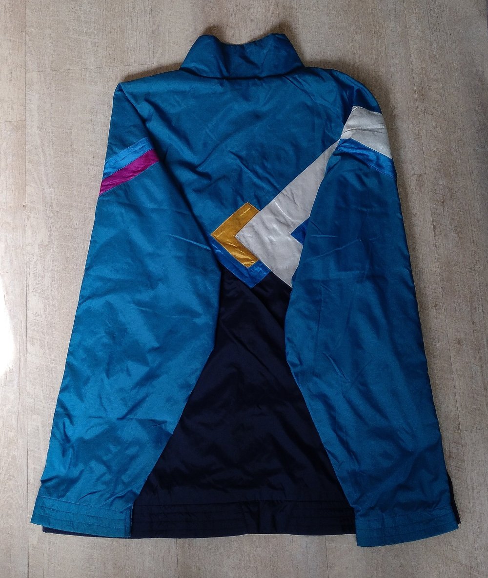 Adidas Anzug windbreaker training Jacke Hose Tracksuit blau dunkelblau weiß gelb 192 selten limited