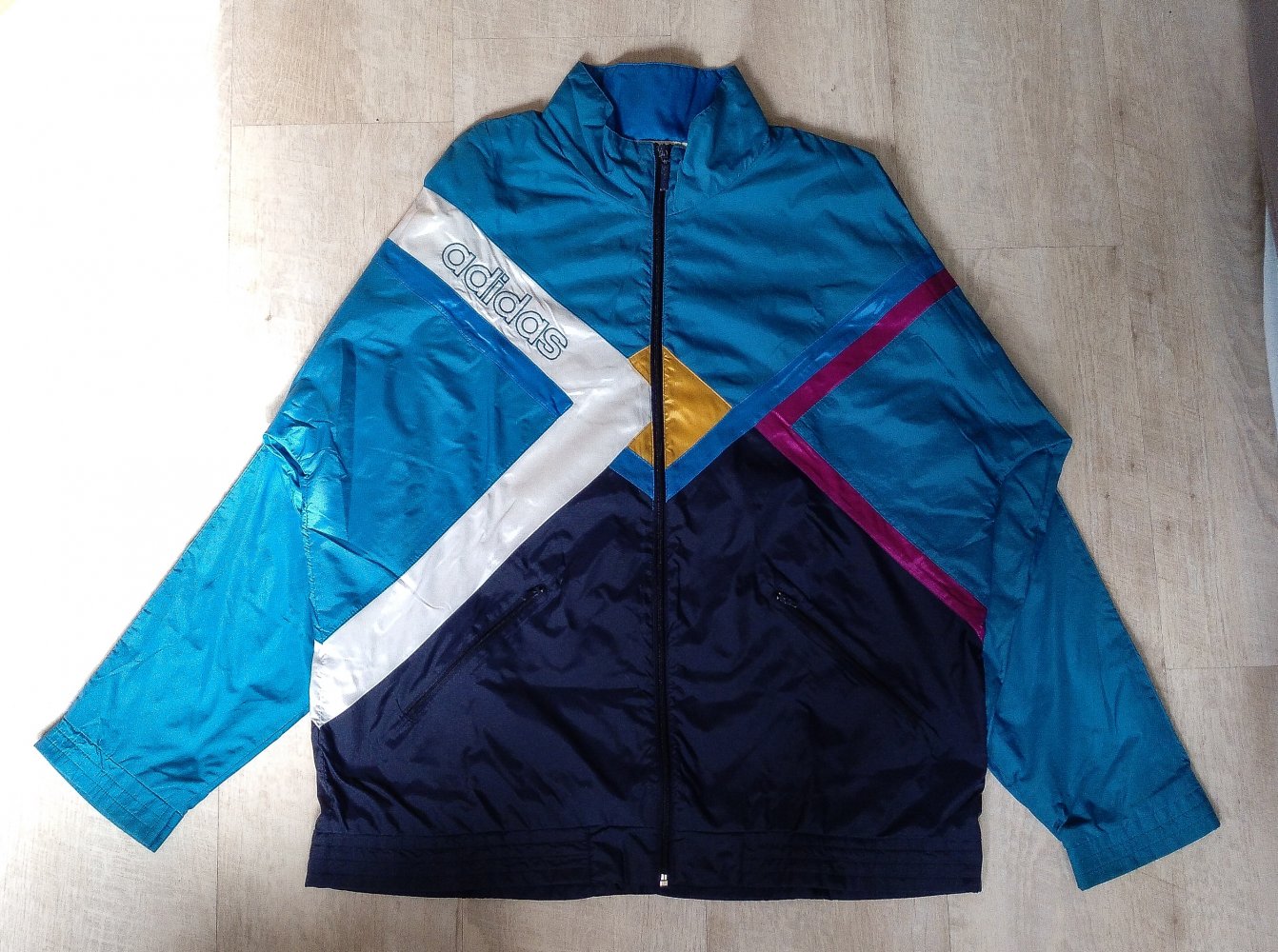 Adidas Anzug windbreaker training Jacke Hose Tracksuit blau dunkelblau weiß gelb 192 selten limited