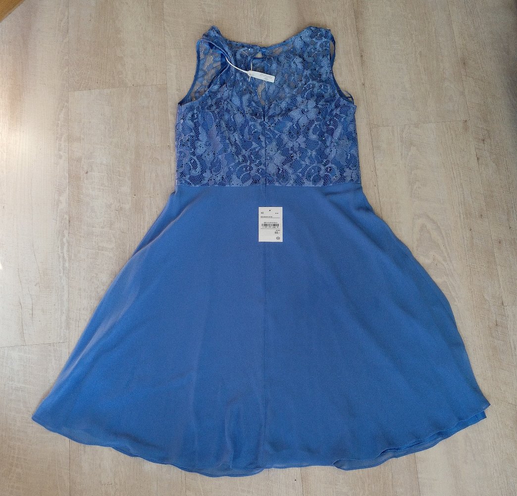 Kleid lavendel blau 40 chic festliches Kleid Cocktailkleid Abiball Sommerkleid himmelblau Einteiler