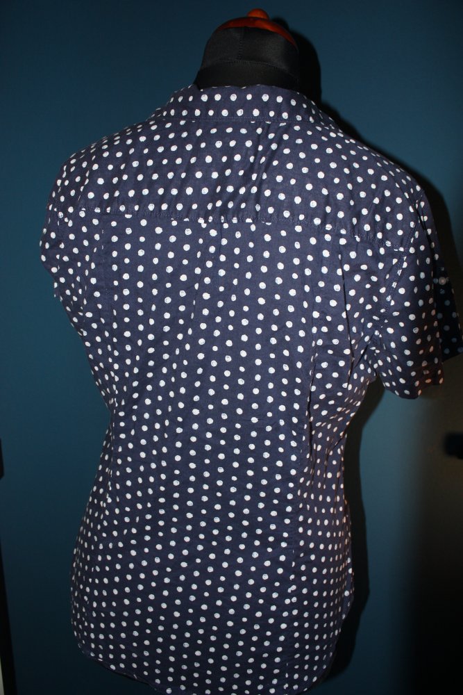 Dunkelblaues gepunktetes L.O.G.G. Bluse / Hemd