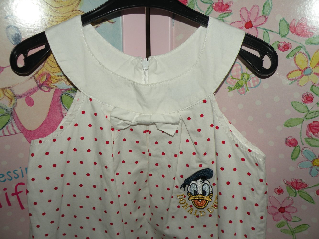 Mädchen Kleid Sommerkleid Schulanfang Hochzeit Weiß Rot gepunktet Disney Original Marines 122 128