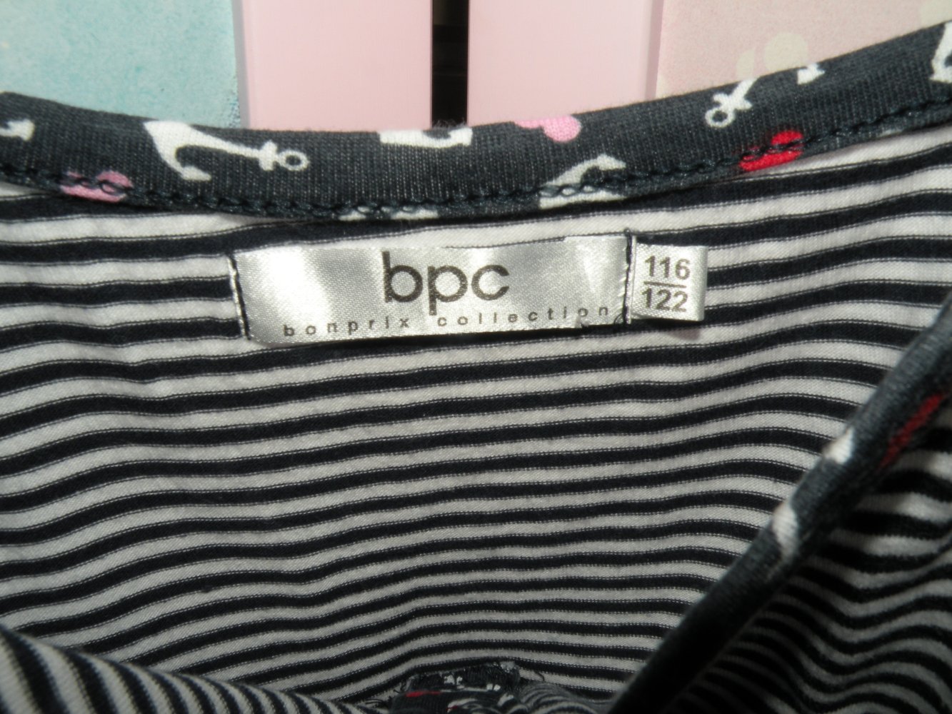 Mädchen Träger Kleid Sommerkleid Blau Weiß maritim Anker Bon Prix BPC Gr. 116 122 top