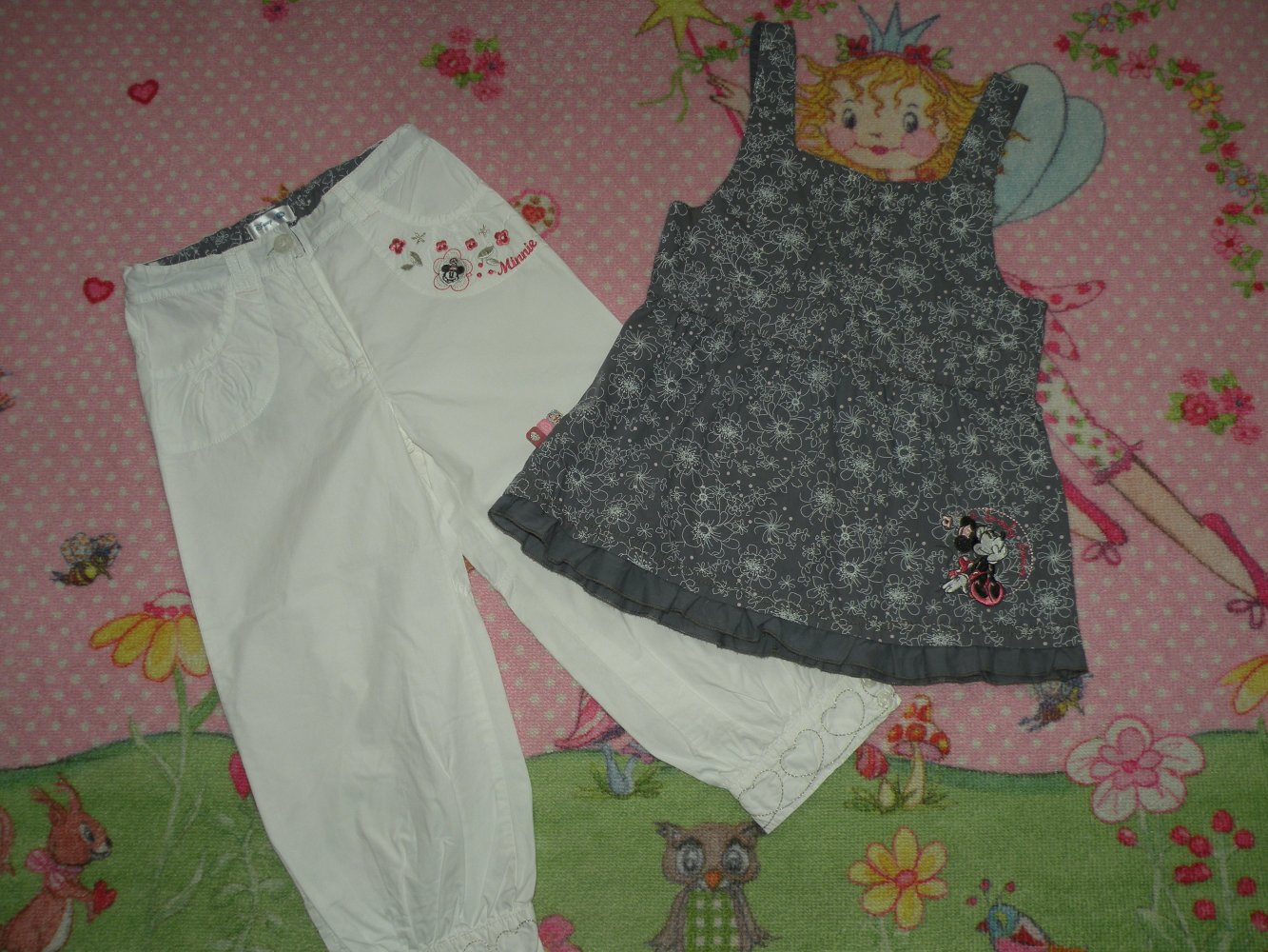 Mädchen Sommer Set Träger Hängerchen Tunika & Hose Disney C&A Minnie Mouse Maus Gr 122 128 top