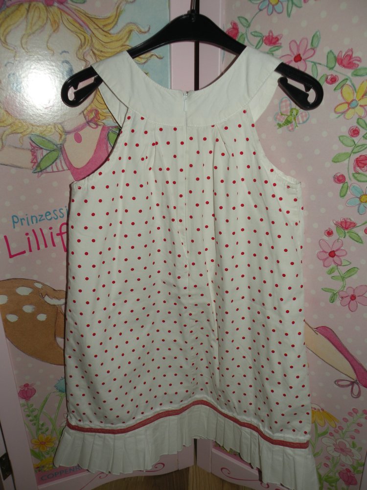 Mädchen Kleid Sommerkleid Schulanfang Hochzeit Weiß Rot gepunktet Disney Original Marines 122 128