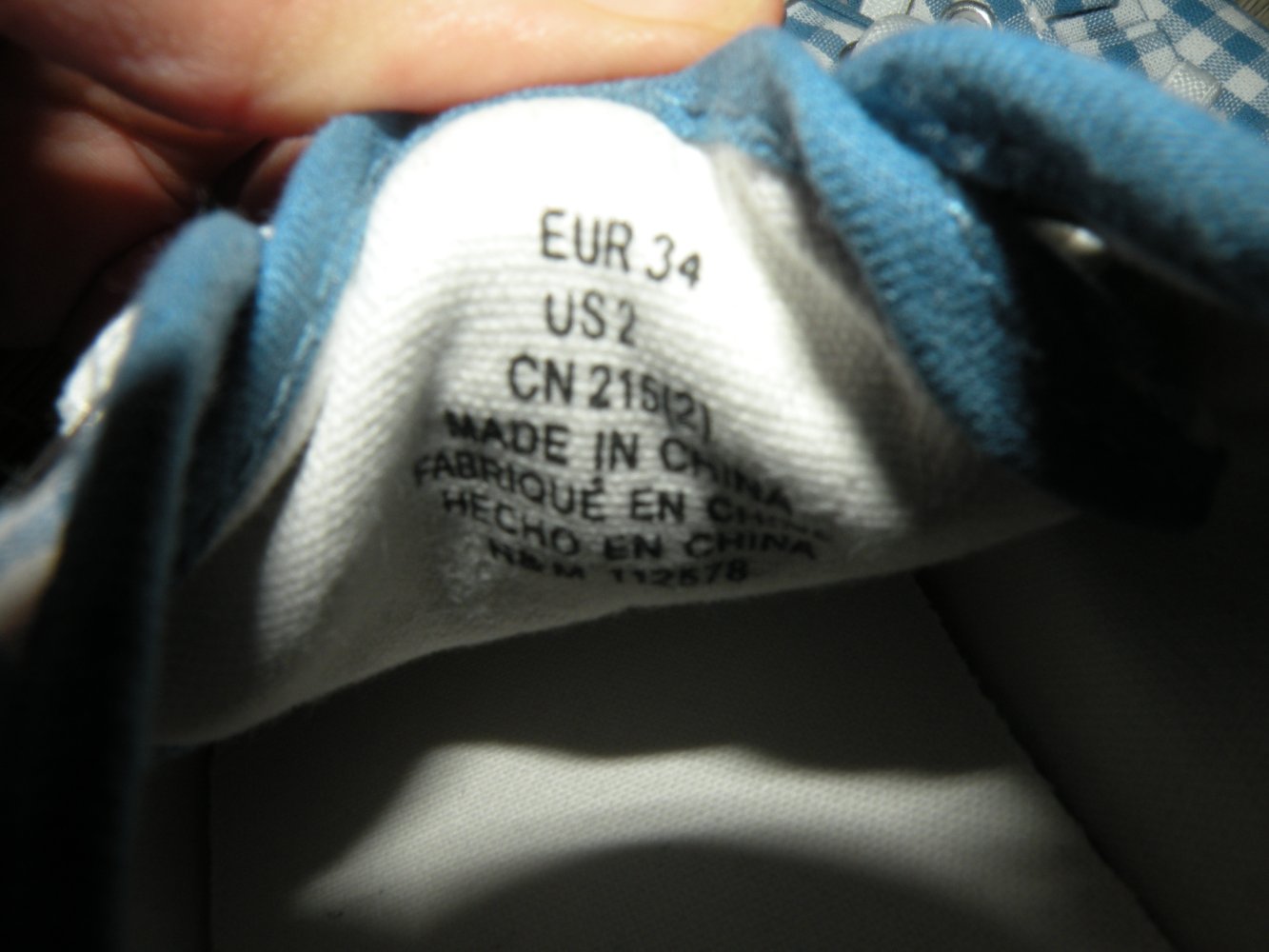 Mädchen Stoff Turnschuhe Sneaker Gr 34 Blau Weiß kariert zum Dirndl Vichy Trachten H&M Neu