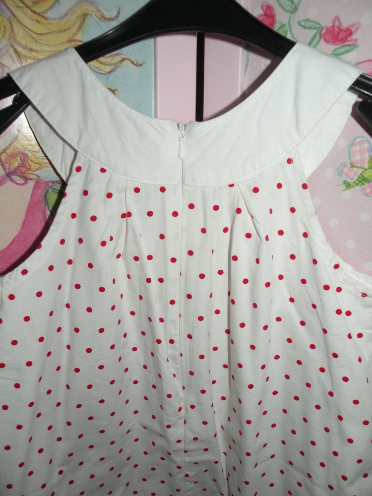 Mädchen Kleid Sommerkleid Schulanfang Hochzeit Weiß Rot gepunktet Disney Original Marines 122 128