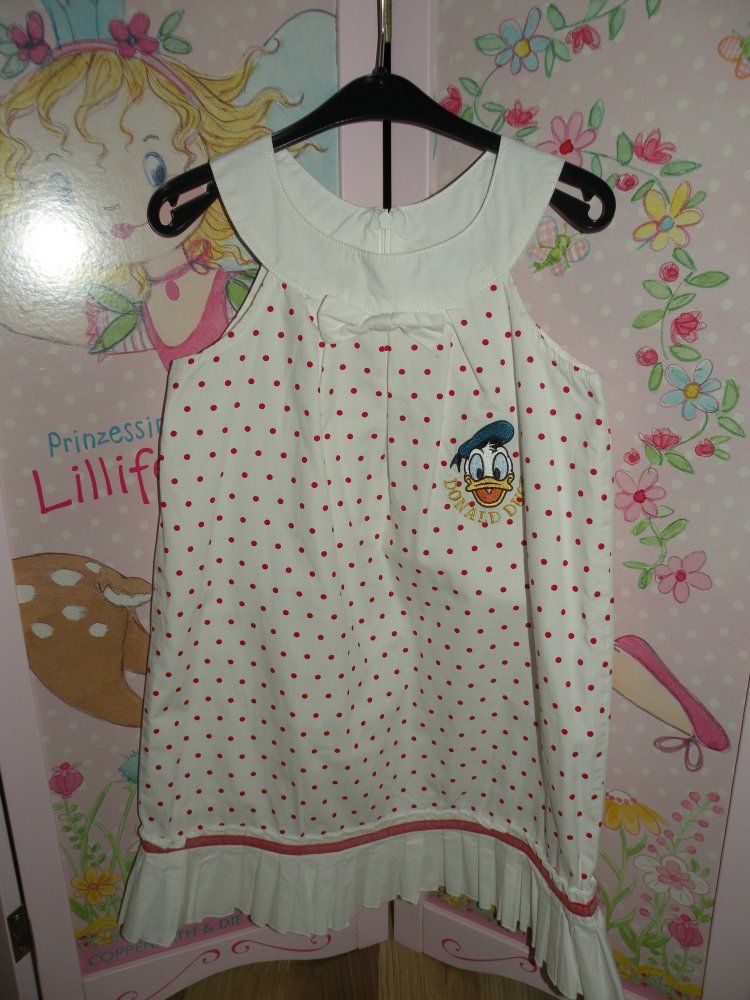 Mädchen Kleid Sommerkleid Schulanfang Hochzeit Weiß Rot gepunktet Disney Original Marines 122 128