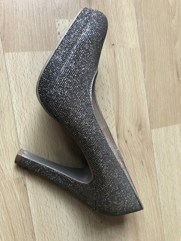 Glitzer High Heels in gold, Schuhe Stilettos, PumpsGr. 40