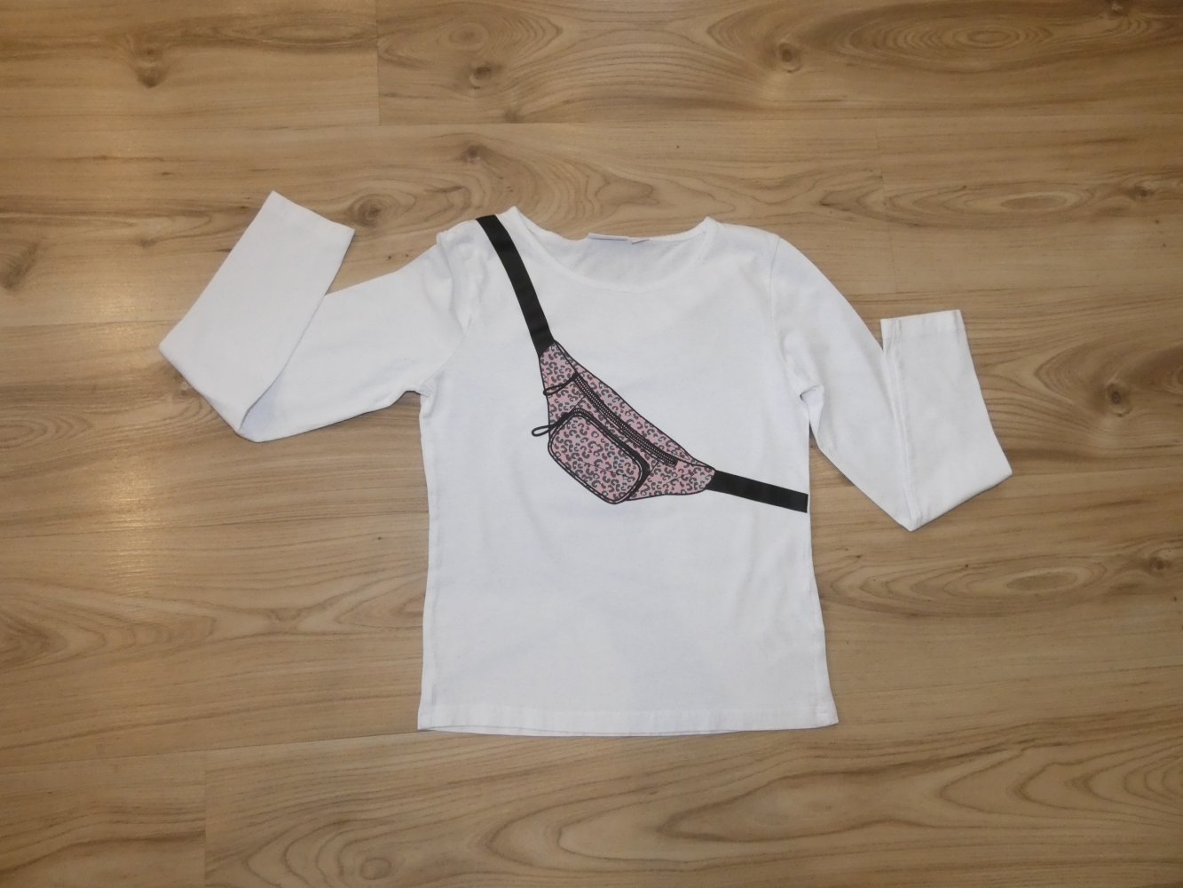 Mädchen Langarm Shirt Weiß Gr. 146