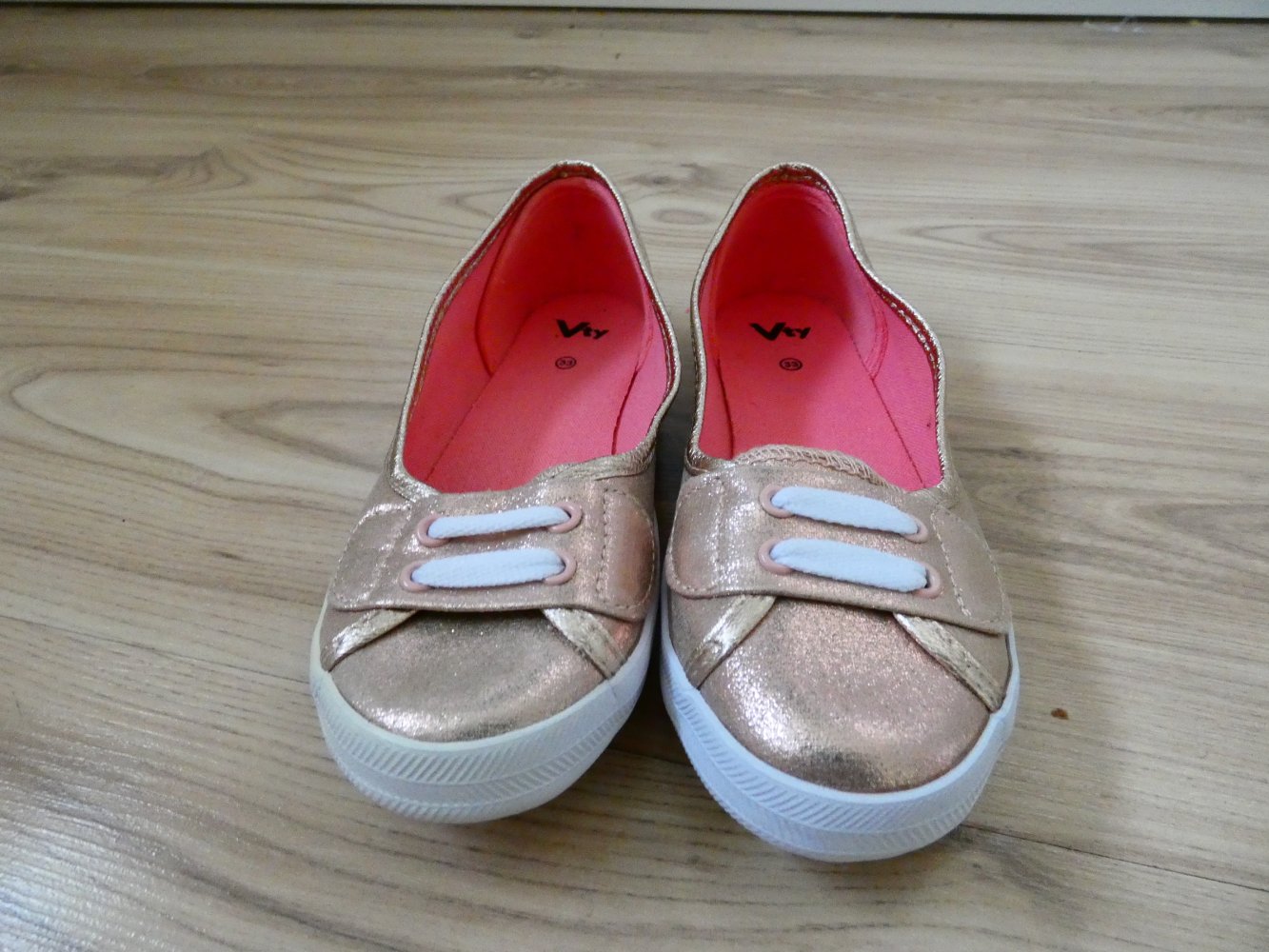 Mädchen Ballerinas Roségold Gr. 33 von Vty