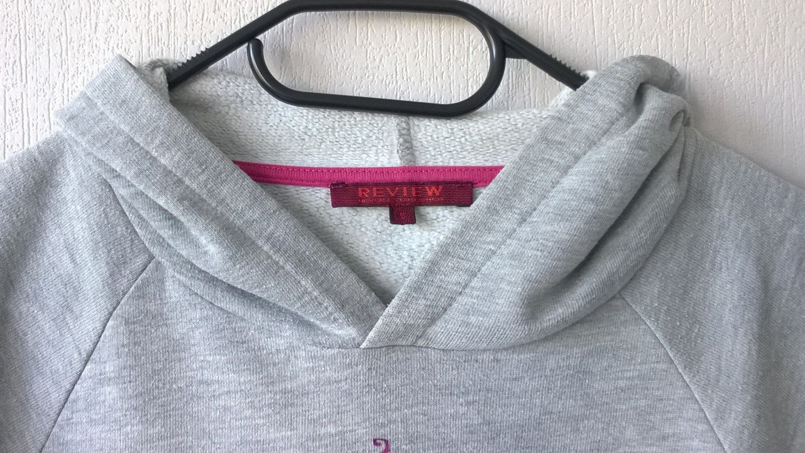 Sweatshirt Hoodie Pulli Pullover Oberteil grau meliert mit Print Gr. S Review