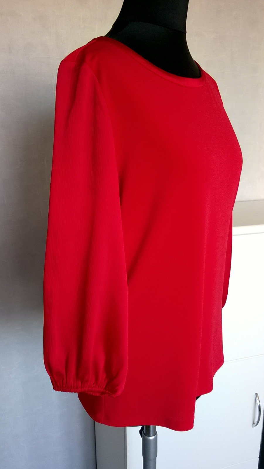 Bluse Schlupfbluse Oberteil Shirt Top ¾-Arm rot Gr. XS Esprit
