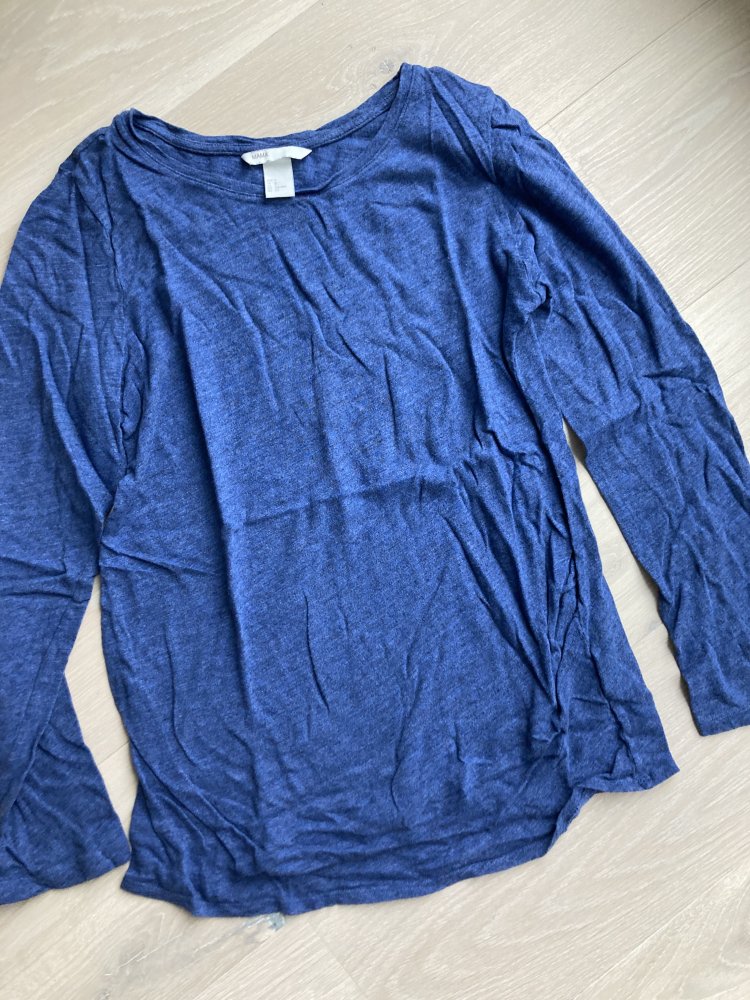 H&M Mama Longsleeve blau S Umstandsshirt 