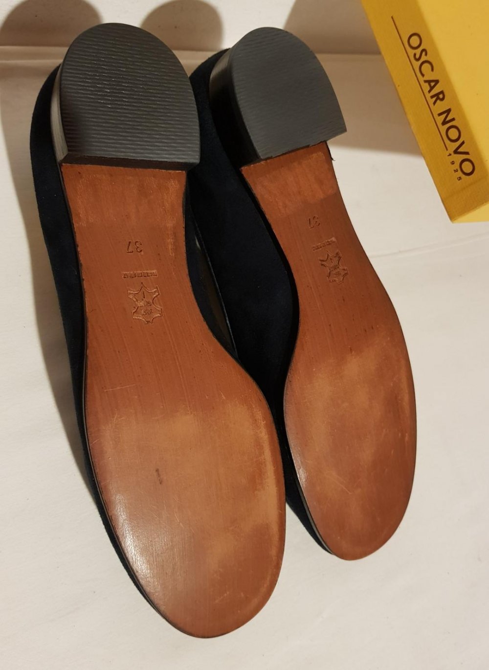 Damenschuhe Flache blau Halbschuhe- Metallic- Brosche Gr. 37 NEU