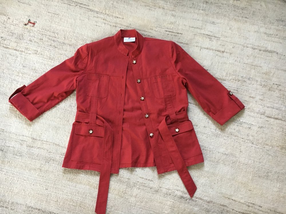 rote Jacke mit Gürtel Frankenwälder Collection Gr. 38