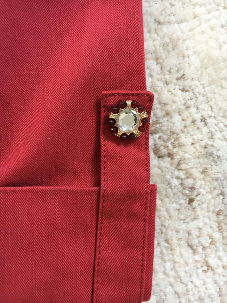 rote Jacke mit Gürtel Frankenwälder Collection Gr. 38