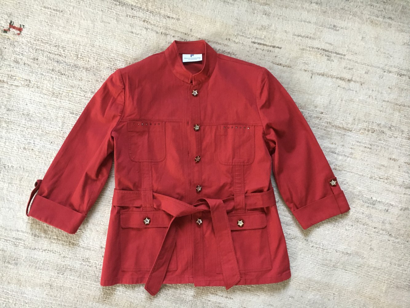 rote Jacke mit Gürtel Frankenwälder Collection Gr. 38
