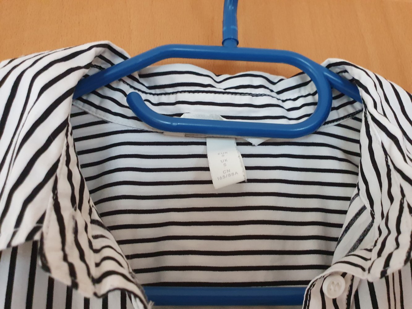 H&M Umstandsbluse Mama / Bluse oversized Gr S ( M ) langarm weiß schwarz