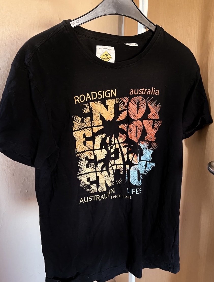 Herren T-Shirt Schwarz mit Aufdruck Größe M