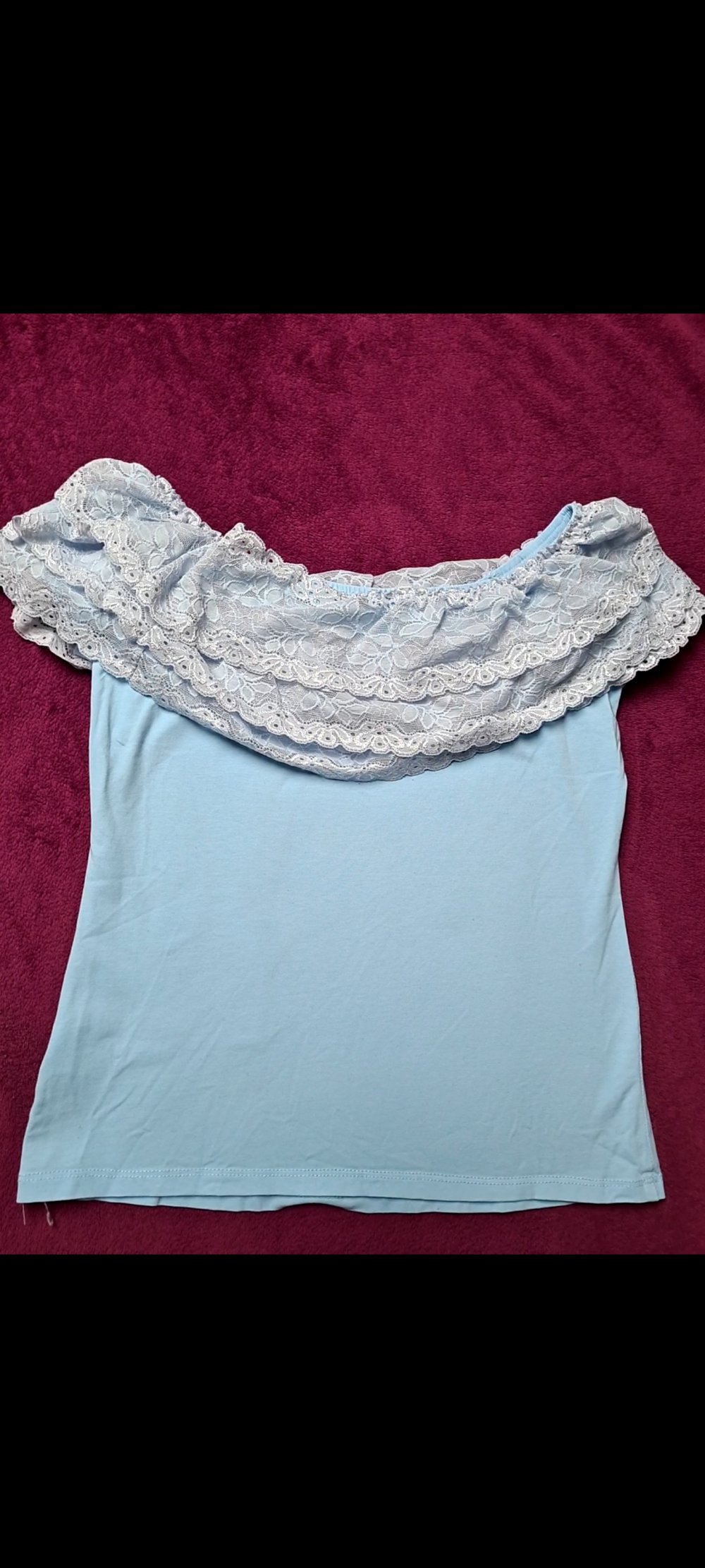 Schulterfreie Blau T-shirt von S&W Neu