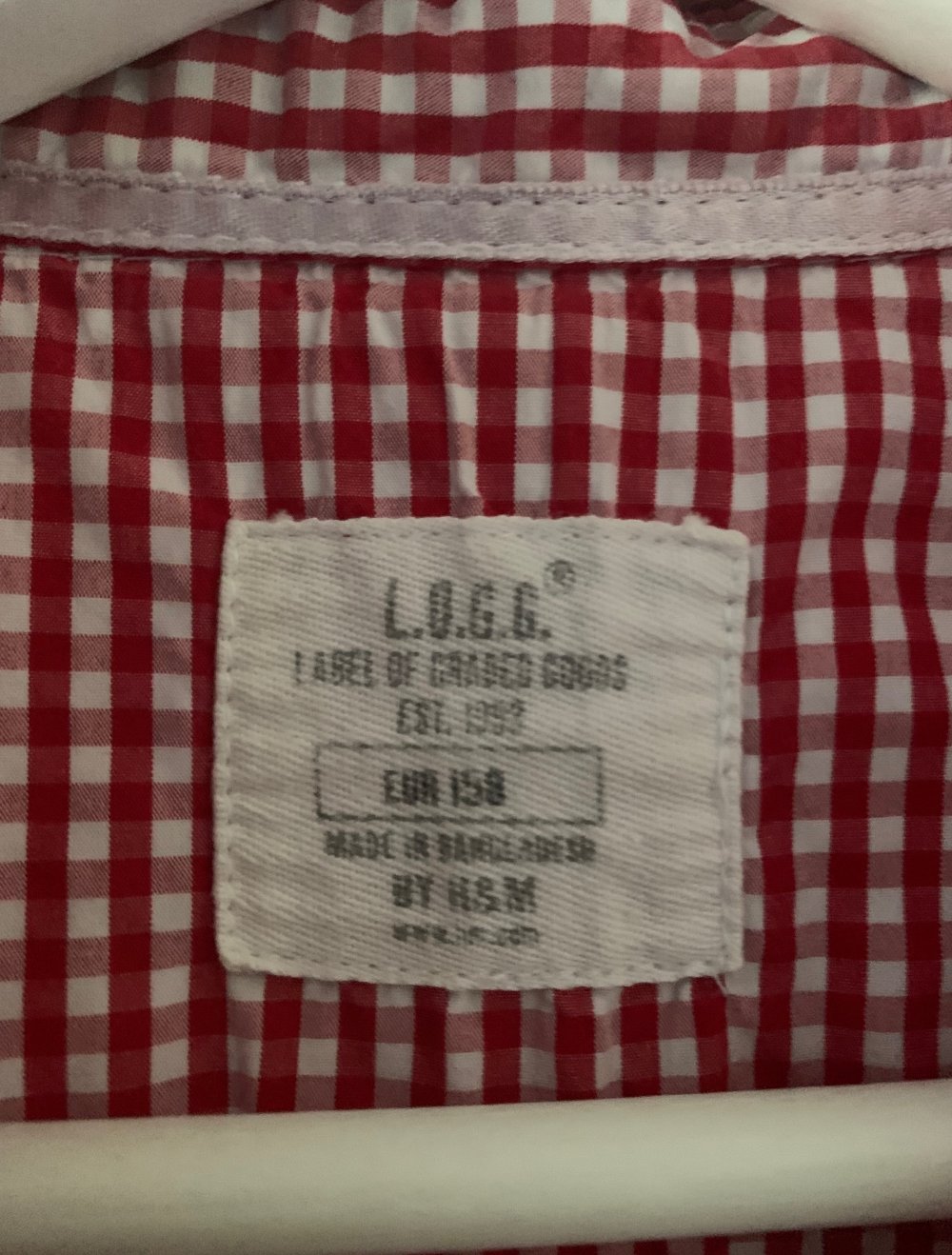 Rot-weiß karierte Bluse, Damen XXS