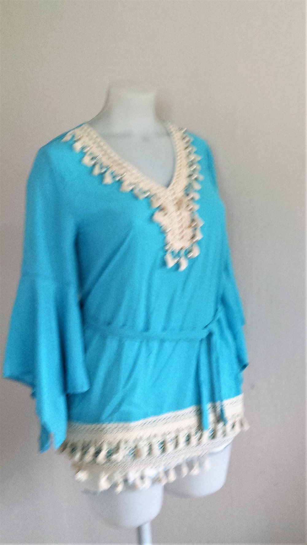 Boho Hippie Ibiza Bluse Tunika Hochwertig Größe 36/40