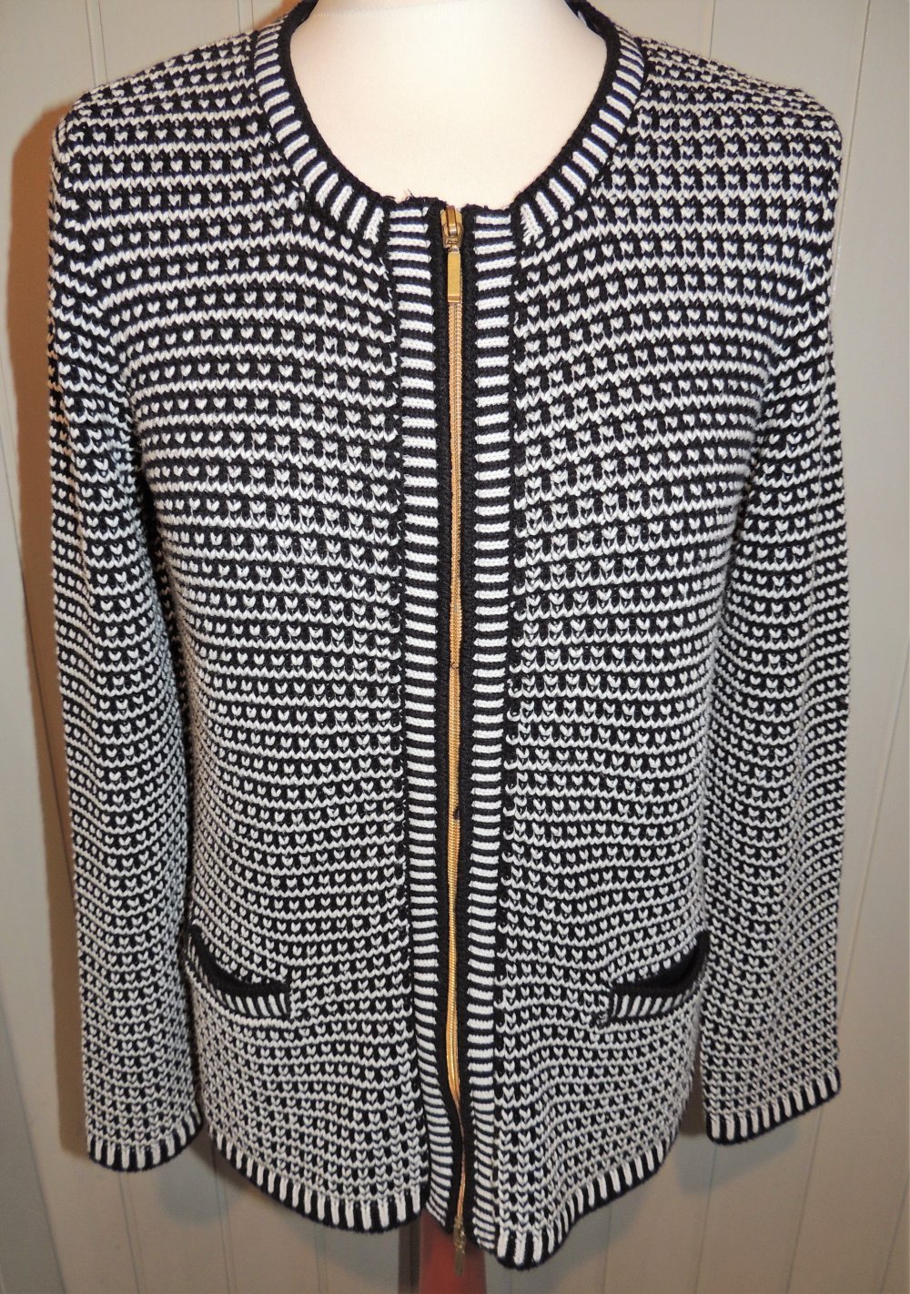 Strickjacke schwarz weiß von Heine in Größe 36 gebraucht