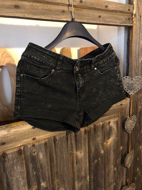 Schwarze Jeans-Shorts