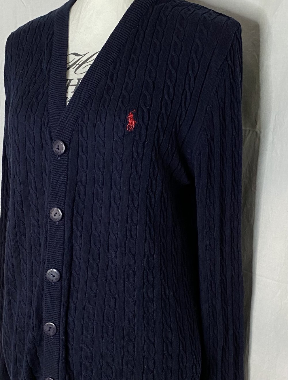 Navy Blaue Strick Jacke