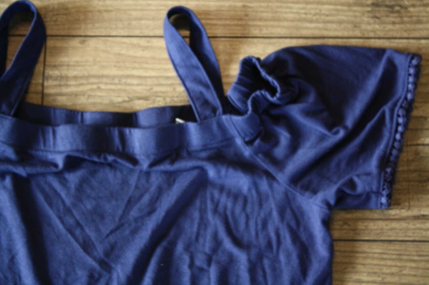 T-Shirt mit Trägern Cut Out Shirt dunkelblau S 36