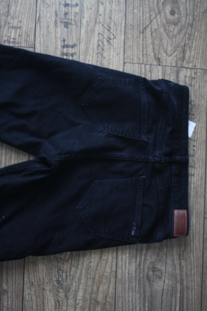 Hollister Highwaist Ripped Jeans Skinny 34 36 Highrise Stretch schwarze Jeans Knopfleiste vorn 