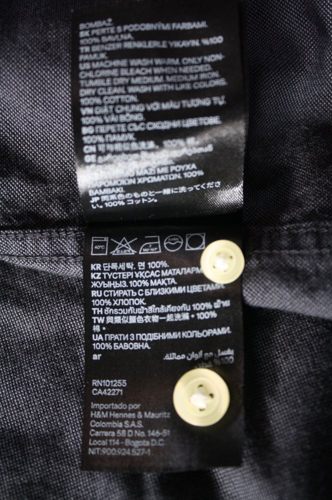 Wie neu Herren Hemd Regular Fit Grösse M dunkelblaugrau Jeansoptik