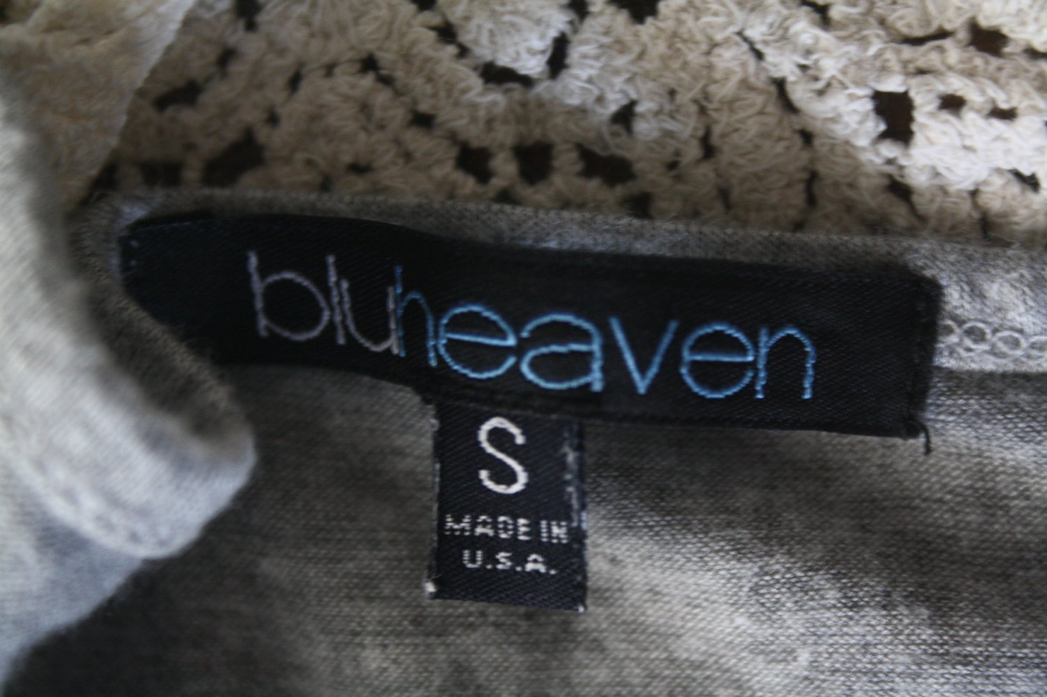 Blueheaven Deutschland Maxikleid grau mit Spitze elastisch S 36 Sommerkleid langes Kleid